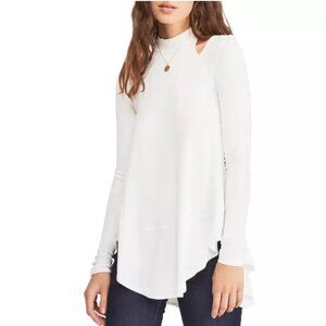 Free People Downtown Girl Cutout Tunic Top White Size S